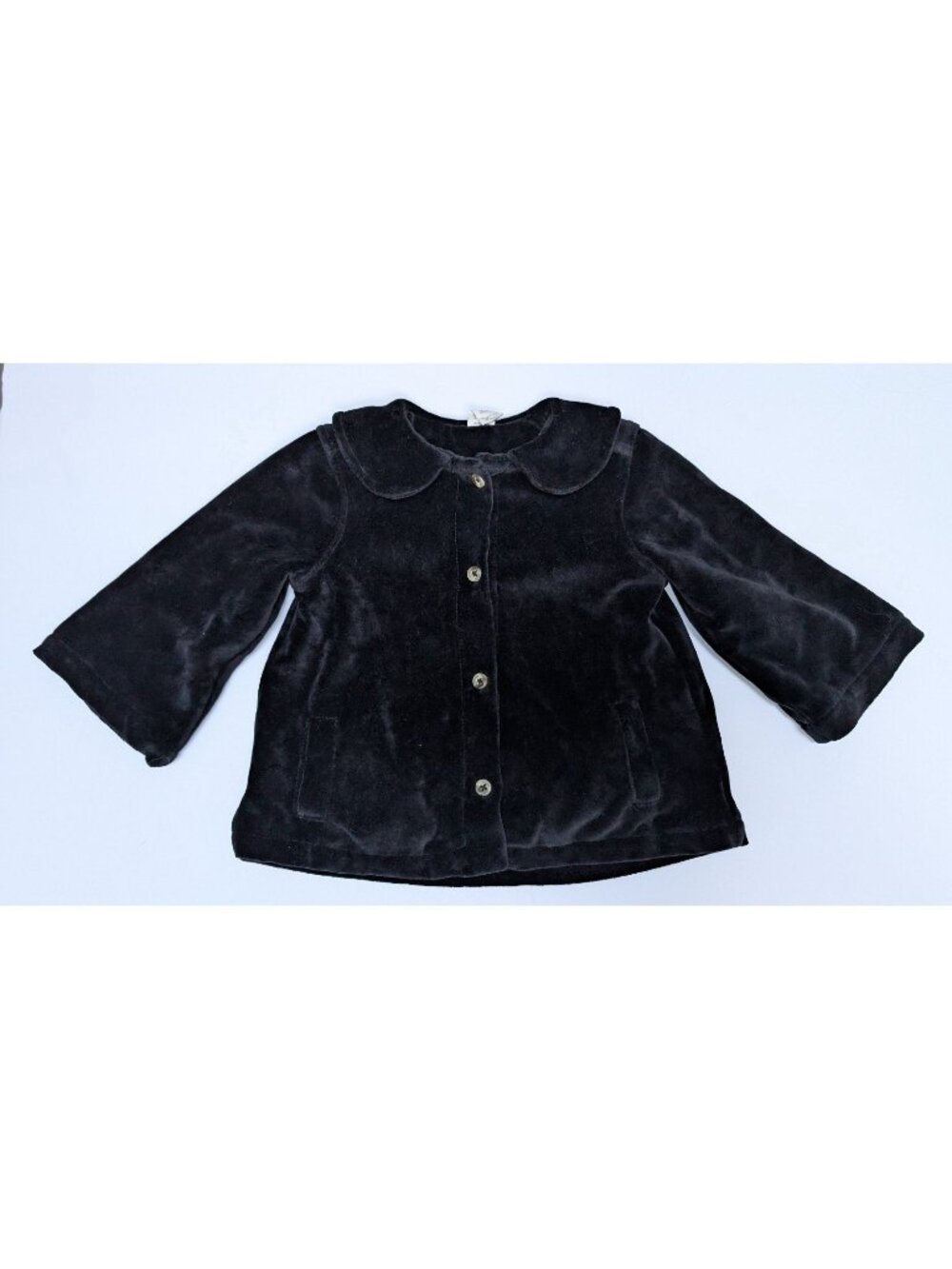 Kate Quinn Organic Cotton Black Velour Swing Jacket 18-24 Months Coat